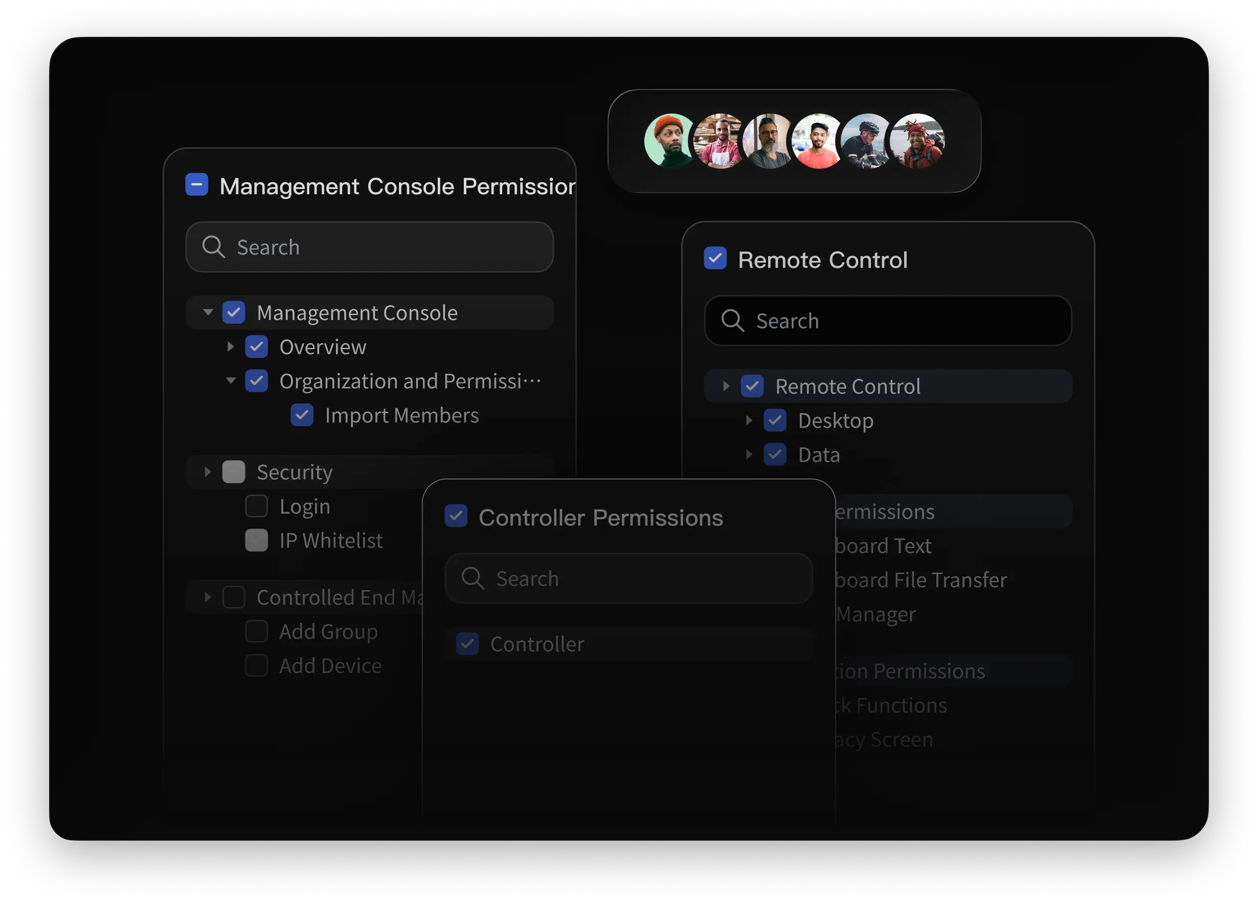 Interface de l'application AskLink Business montrant des fonctionnalités flexibles de gestion de l'organisation
